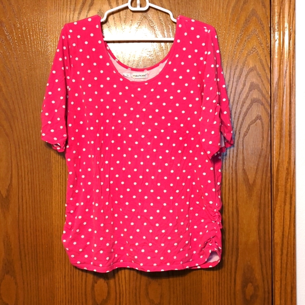 Maurices Polka Dot Knit Top 1X